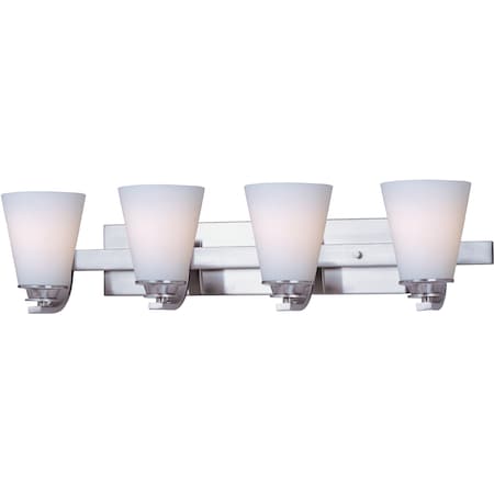 Maxim Lighting Conical 4-Light 26.25" Wide Satin Nickel Vanity Light 9014SWSN